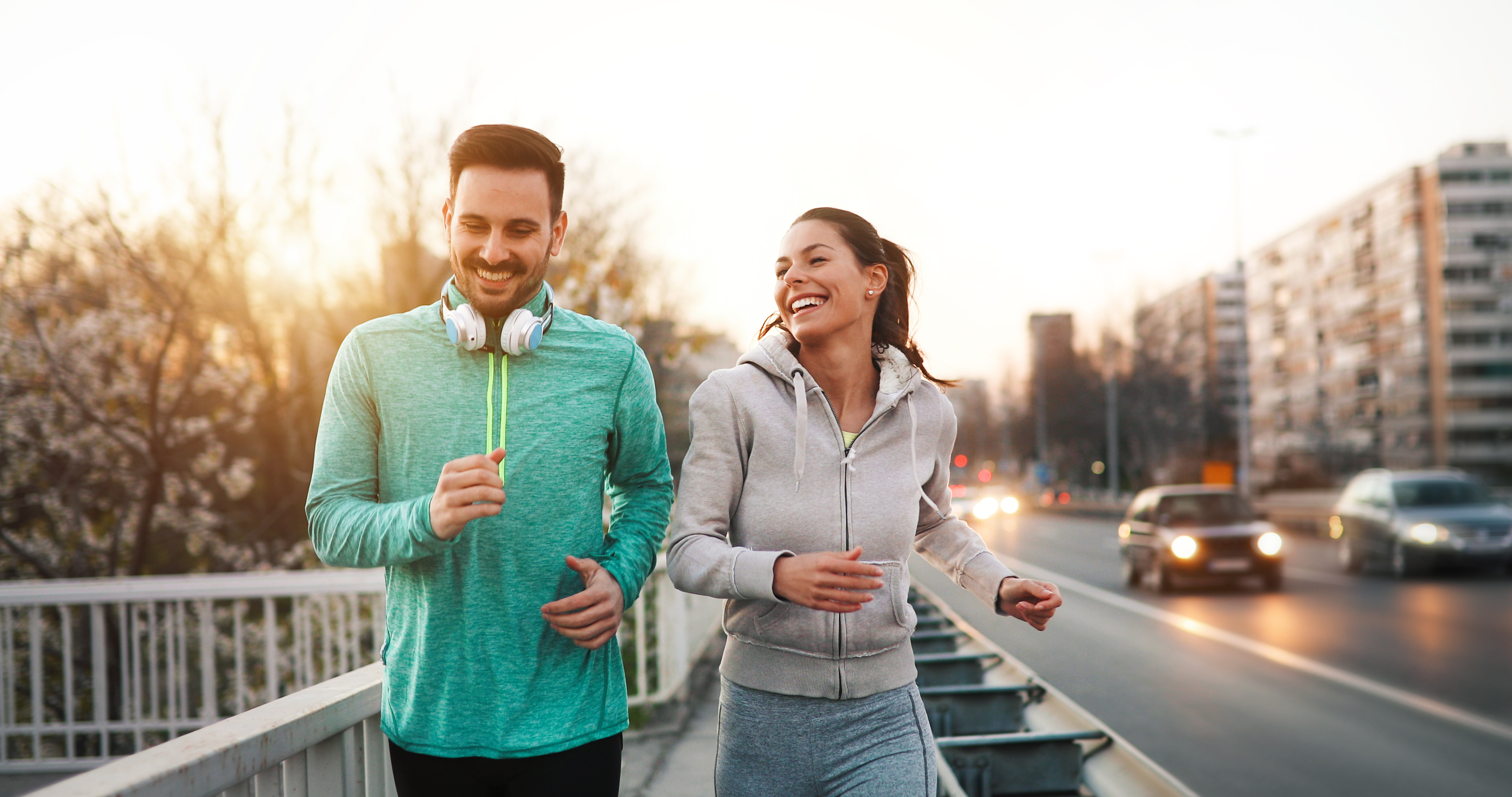 Couple running